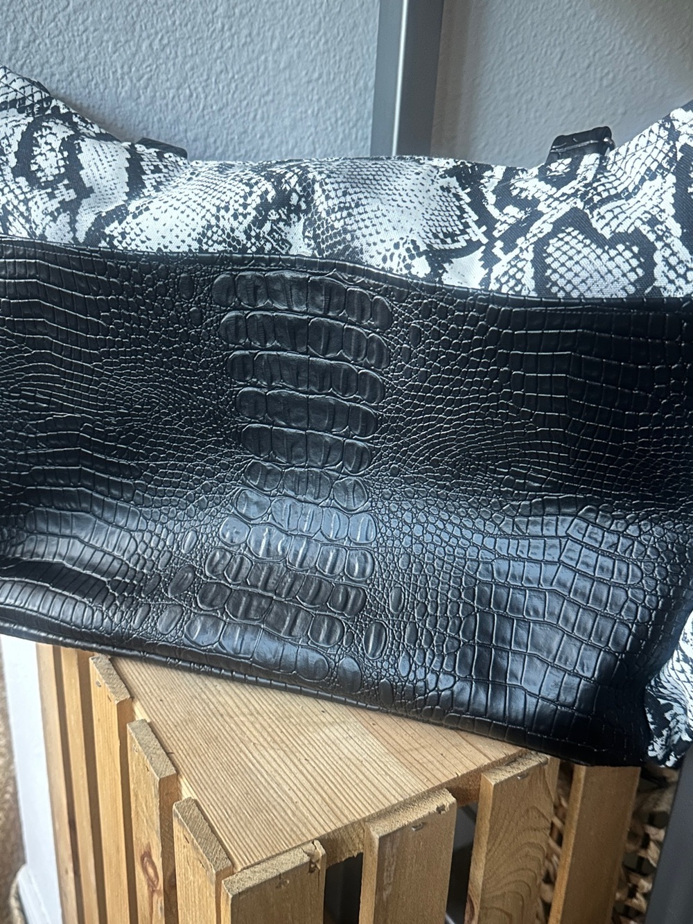 Summer & Rose Rosie Faux Snakeskin & Croc Large Tote Bag